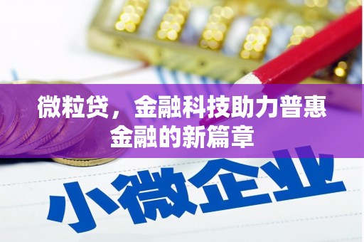 镇平微粒贷，金融科技助力普惠金融的新篇章