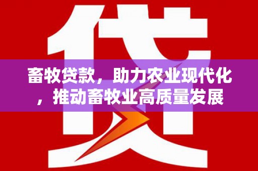 江宁畜牧贷款，助力农业现代化，推动畜牧业高质量发展