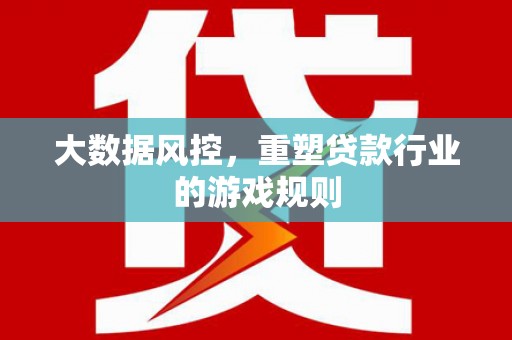 城固大数据风控，重塑贷款行业的游戏规则