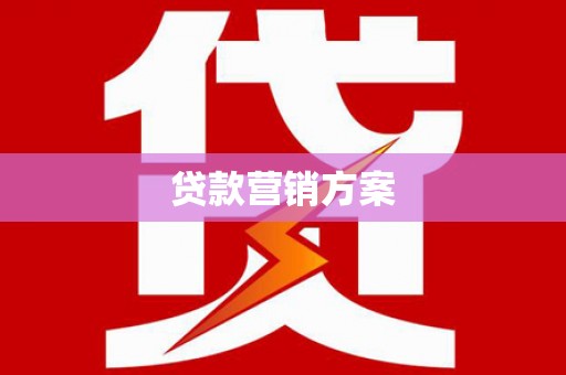 温宿贷款营销方案