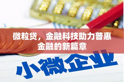 德安微粒贷，金融科技助力普惠金融的新篇章