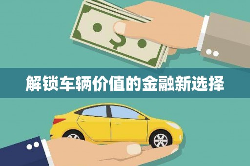甘孜解锁车辆价值的金融新选择