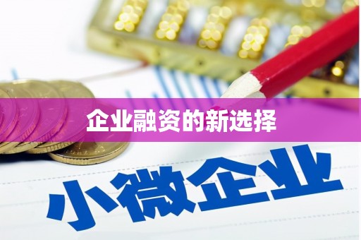 张掖企业融资的新选择